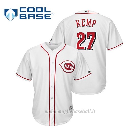 Maglia Baseball Uomo Cincinnati Reds Matt Kemp Cool Base Official 1ªBlanco